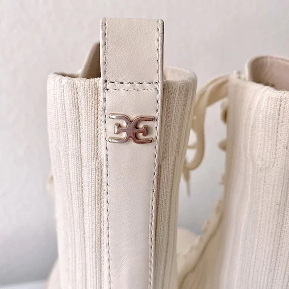 SAM EDELMAN “Lydell” Ivory Lug Sole Combat Boots - Picture 11 of 16